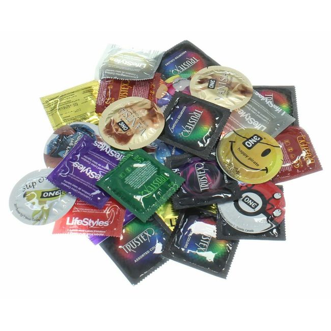 100 CONDOMS - Mixed magnums, atlas, Ones xl, and more