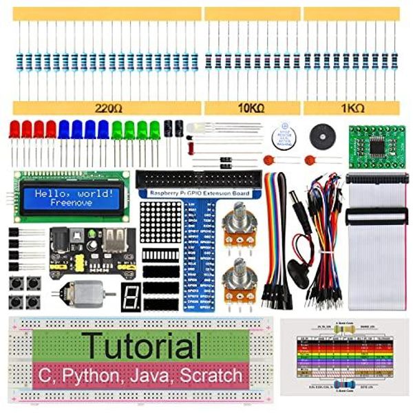 Freenove Super Starter Kit for Raspberry Pi 5 4 B 3 B+ 400, 407 pages of detailed tutorial, Py