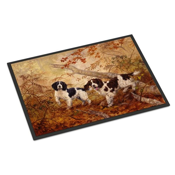 Caroline's Treasures HEH0139MAT Springer Spaniels by Elizabeth Halstead Doormat 18x27 Front Door Mat Indoor Outdoor Rugs for Entryway, Non Slip Washable Low Pile, 18H X 27W