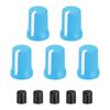 sourcing map 5pcs Potentiometer Knobs,D-Shaft Replacement Rubber Potentiometer Control Knob Replacement Push Rod Cap for DJ Controller Mixer Console Encoder Speaker(Light Blue White)