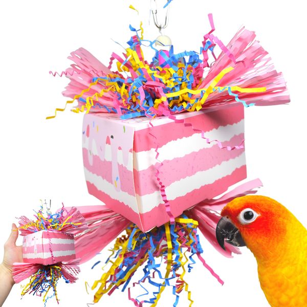 Bonka Bird Toys 1009 Piece of Cake Medium Foraging Cage Toy, Conures, Cockatiel, Parakeets, and Other Similar Breed Sizes