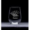 Seashell with name 17 oz. stemless wine glass