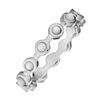 Silverly 925 Sterling Silver Mother of Pearl White Shell Linked Half Eternity Stackable Ring