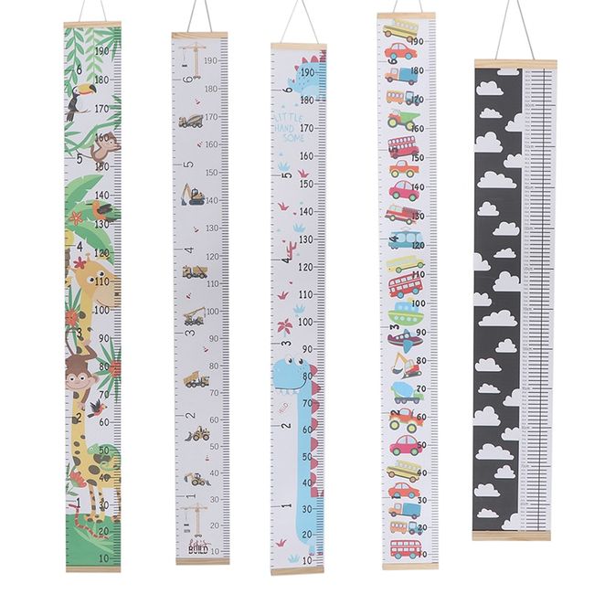 Baby Height Measure Ruler With Cute Cartoon Print Wooden Kids