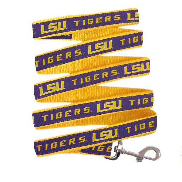 Pets First Collegiate Pet Accessories, Dog Leash, LSU Tigers, Large