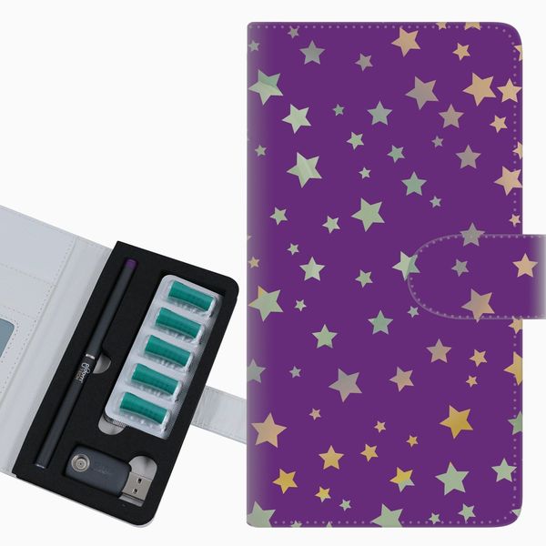 Ploom Tech Exclusive Case Notebook Type Ploom Tech Case [SC900 Star Pattern Printed Purple]