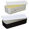 ARBRE 276932 Men's Rectangular Nest Lunch & Wood Grain Chopsticks Case Set, Brown