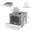 Foldable Enclosed Cat Litter Box Cat Potty with Front Door Top Entry Pull Drawer