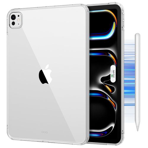 DTTO for iPad Pro 11 Inch Case M4 2024, Yellowing Resistant, Supports Pencil Pro Charge, Ultra-Thin Transparent Case with Hard PC Back for iPad Pro 11" 2024, Clear