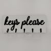 Off White & Black Wooden Key Please Wall Mount Key Holder/Organiz