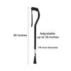 McKesson Black Aluminum Offset Handle Cane 30 to 39" Height