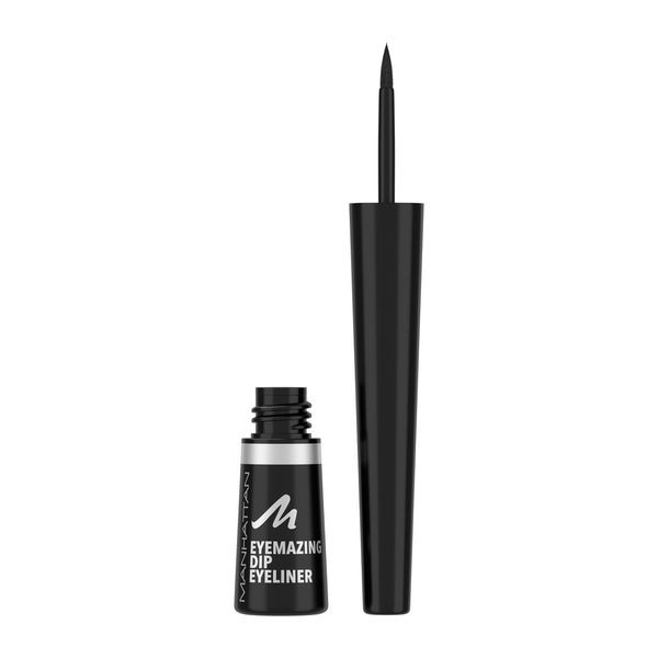 Manhattan Eyemazing Dip Eyeliner Fb. 001 Black, hochpigmentierter, wischfester Eyeliner mit matt-schwarzem Finish, 7ml