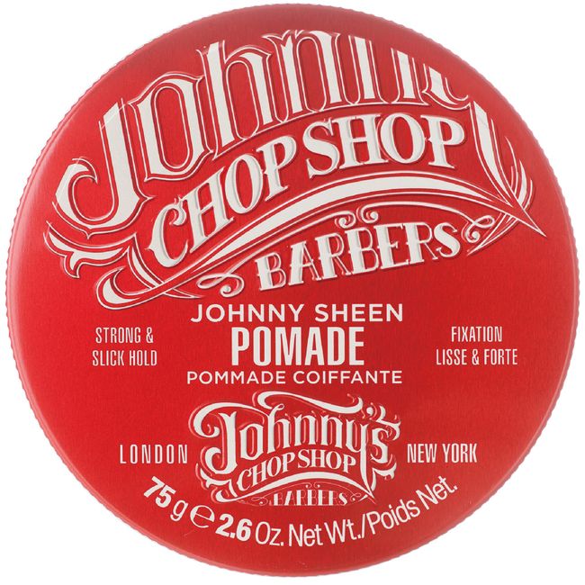 JOHNNY'S CHOP SHOP Original Sheen Men's Hair Pomade Strong & Slick Hold, Moisturizing Oil Blend, Long Lasting High Shine Barber Recommended 2.64 oz