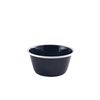 Genware Enamel Deep Pie Dish Black with White Rim 12cm, Single