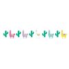 Colourful Llamas Shaped Banner with Twine - 1 Pc