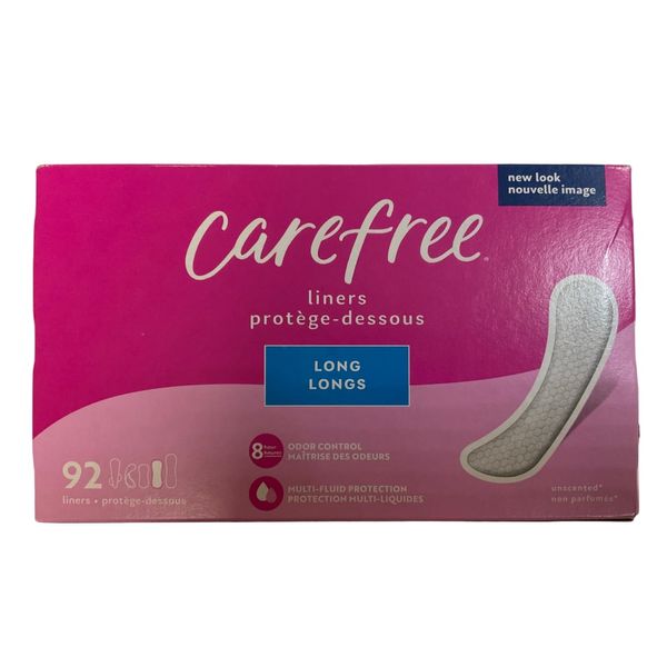 Carefree Acti-Fresh Body Shape Long Pantiliners - Regular Absorbency (Pack of 2)