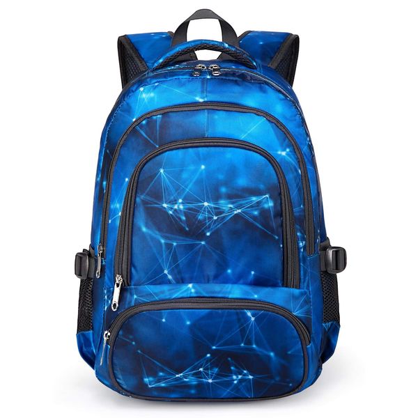 BLUEFAIRY Boys Backpack for Kids Elementary School Bags Kindergarten Middle School Bookbags Lightweight Durable Girls Gift (Stars,Blue)