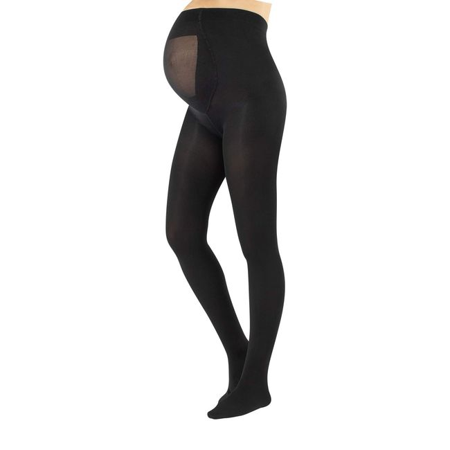 CALZITALY - Opaque Maternity Pantyhose - Pregnancy Tights for Women - 100 DEN Italian Hosiery (M, Black)