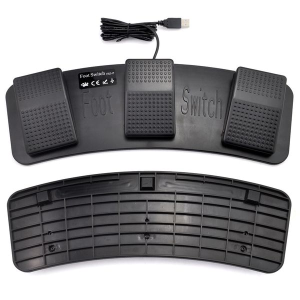 Mechanical USB Foot Control Action Three 3 Triple Switch Pedal HID Game PC Media