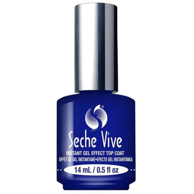 Nail Seche Top Coat  Seche Vive Instant Gel Effect Nail Top Coat Instant Gel Effect 14mL Quick Drying Self Nail Vibe Seche Vito Vive Manicure Quick Drying New