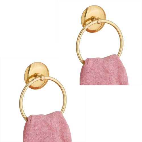 Renovators Supply Manufacturing Towel Ring Bright Brass 6" D Pack of 2