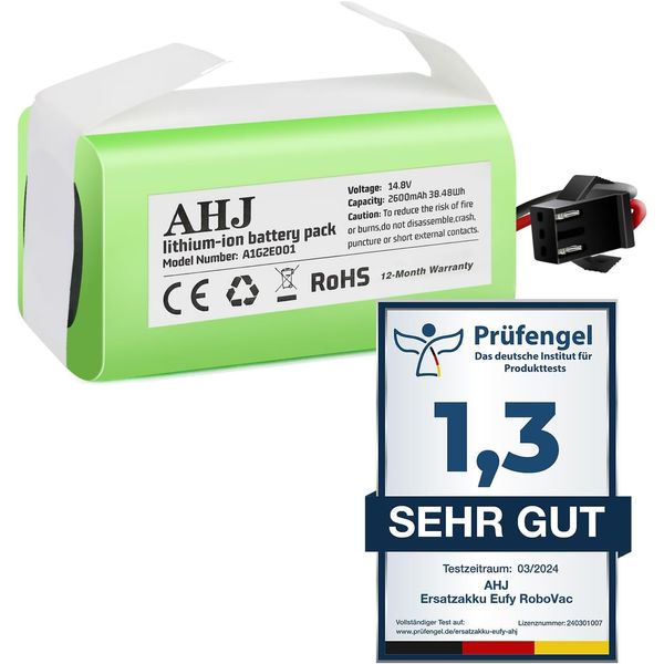 AHJ 14.4V 2600mAh Ersatzakku für Eufy RoboVac G10 G20 G30 G35 G40 Hybrid, für Eufy 11 11S 11S MAX 15C 15C MAX 25C 25C Max 30 30C 30 Max 35C, für Ecovacs Deebot N79 N79S DN622, für Tesvor X500 Akku