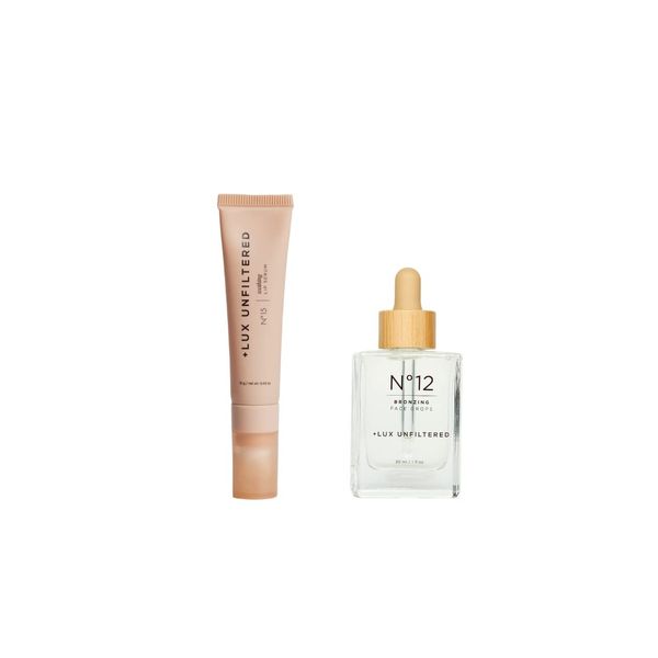 + Lux Unfiltered The Face Set with N°12 Bronzing Self Tanning Face Drops an