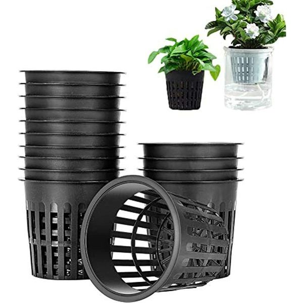 50 PCS 3 Inch Hydroponic Cups,Garden Plastic Slotted Mesh Net Pots,Plant Nursery