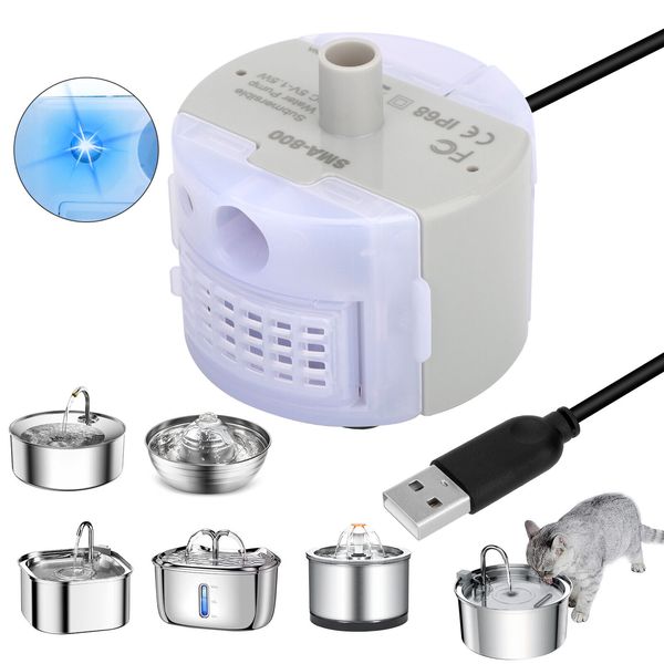 Pet Water Fountain Pump Replacement Pump for Stainless Steel Cat Water Dispenser