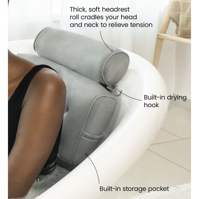 Luxury Bath Pillow - Relieve Stress and Rejuvenate - With Neck and