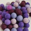 100% Wool Felt Balls 2cm- 100 Count - Purple Colours