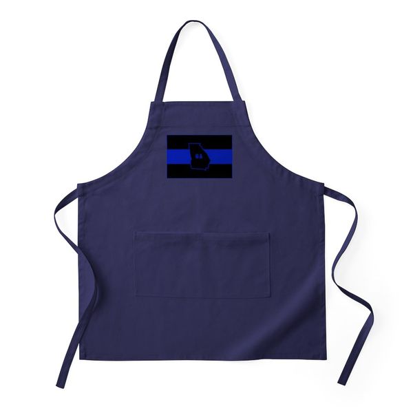 CafePress Thin Blue Line Georgia Apron (Dark) Kitchen Apron with Pockets