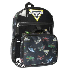 Monster Jam Megladon Grave Digger Max D Monster Trucks Backpack Lunch Bag Water Bottle Ice Pack 5 Piece Mega Set