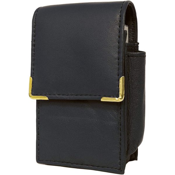 Knight Leather Cigarette case Lighter Holder (Black)