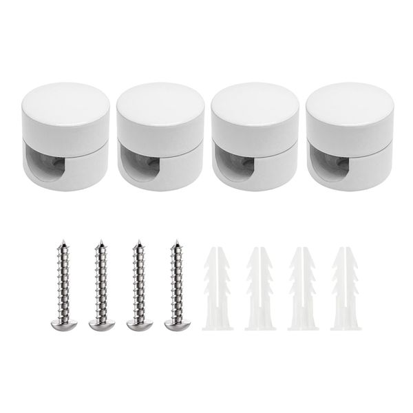 smartect Aluminium Wall and Ceiling Pins [4 Pieces, White] Cable Decentralizer with wall plugs and screws included, Ceiling Light Hook for your DIY Project