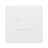 BG Evolve Pearlescent White 2 Gang Light Switch 1x Intermediate 1x 2 Way Custom Grid Switch