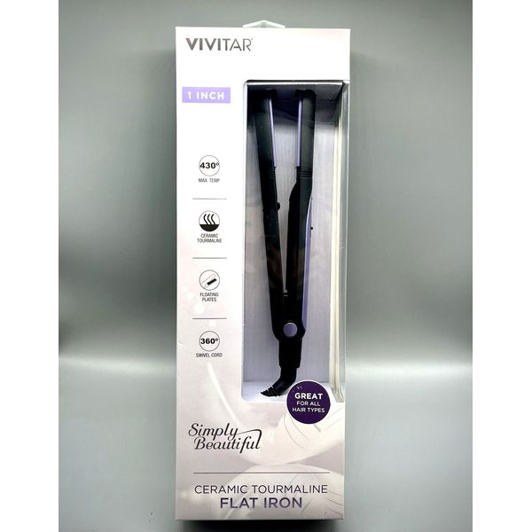 Vivitar Simply Beautiful Ceramic Tourmaline Flat Iron 1 Inch Floating Plates NEW