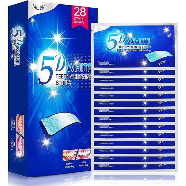 Teeth Whitening Strips, 28 Pcs Whitening Strips for Teeth Sensitive, Effective and Safe Whiting Stripes Reduced Sensitivity White-Strips, Helps Remove Smoking/Coffee/Soda/Wine Stain (14 Treatments)