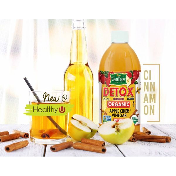 White House Organic Detox Apple Cider Vinegar with Mother Lemon, Cinnamon, Honey