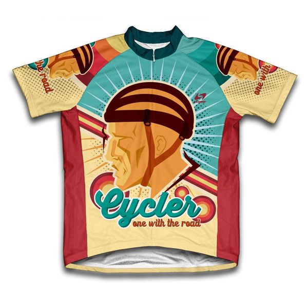 ScudoPro Retro Cycler Short Sleeve Cycling Jersey for Men - Size XL Yellow