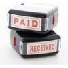 Received Self Inking Rubber Stamp (Red Ink), Stamp Impression Size 1.41" x 0.47"