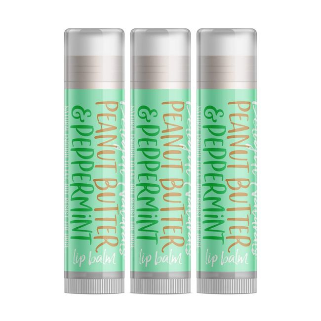 Delight Naturals Peanut Butter & Peppermint Lip Balm - Set of Three