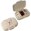 MovilCom® Small Pill Box Daily Pocket | 3 Compartments | Rectangular Pill Box Organizer | Beige