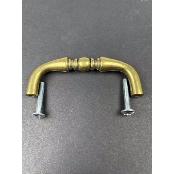 Belwith Solid Antique Brass Drawer Pulls Handle Cabinet 3" Center With Screws