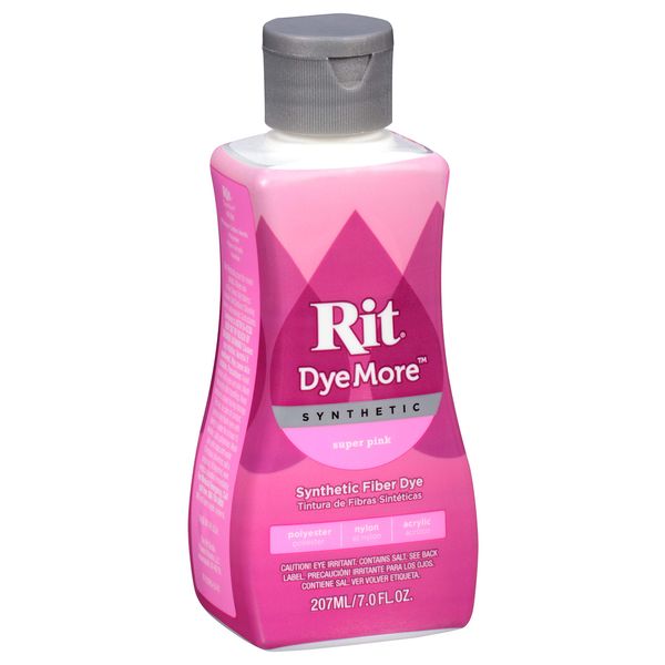 Rit DyeMore Liquid Fabric Dye for Synthetic Fabrics 207ml - 13 Colours (Super Pink)