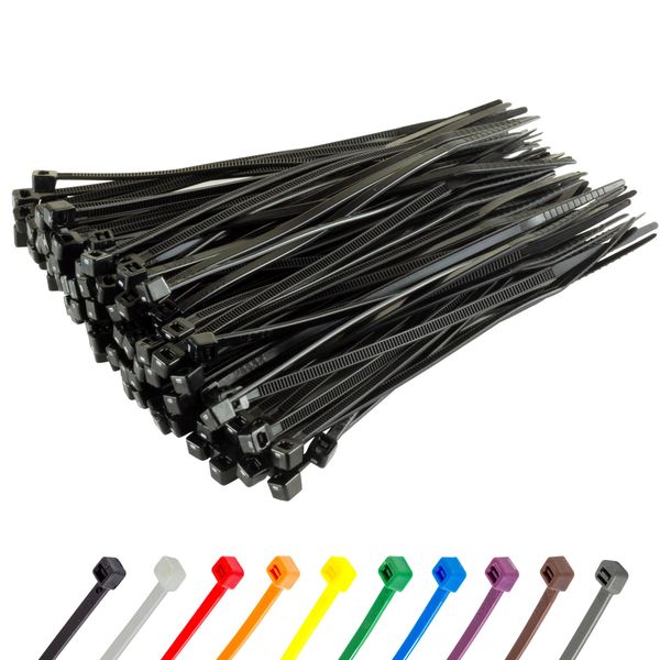 Gocableties Small Black Cable Ties, 100mm x 2.5mm, Pack of 100, 4” Premium Nylon Zip Ties, Plastic Tie Wraps, Secure Self-Locking Mechanism, for Home, Garden, Office and DIY