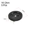 sourcing map 1K Ohm Dial Wheel Potentiometer for Audio Stereo Volume Switch Control 16x6mm 5Pcs