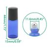 Rowiz 35PCS 3ml Colorful Glass Roll on Bottles with Stainless Steel Roller Balls and Black Screwcap (Blue)