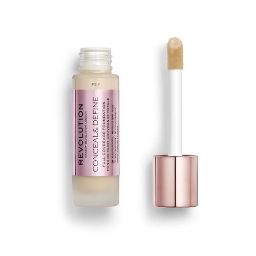 Makeup Revolution Conceal & Define Foundation, Cream Foundation Makeup, Full Coverage, For Fair Skin Tones, Vegan & Cruelty-Free, F1, 23ml