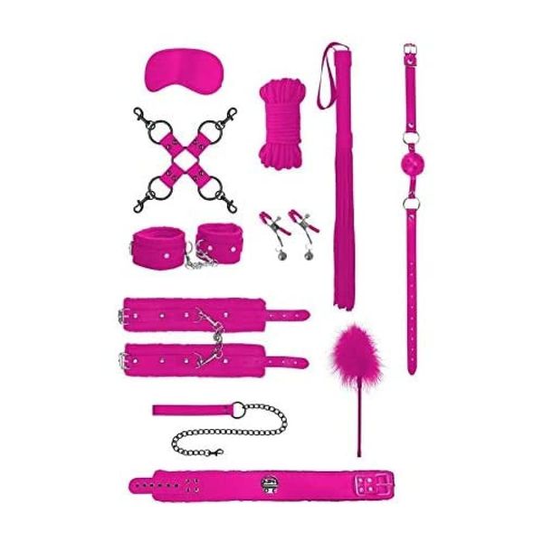 Ouch 11Pc Intermediate Bondage Kit Pink OU372PNK